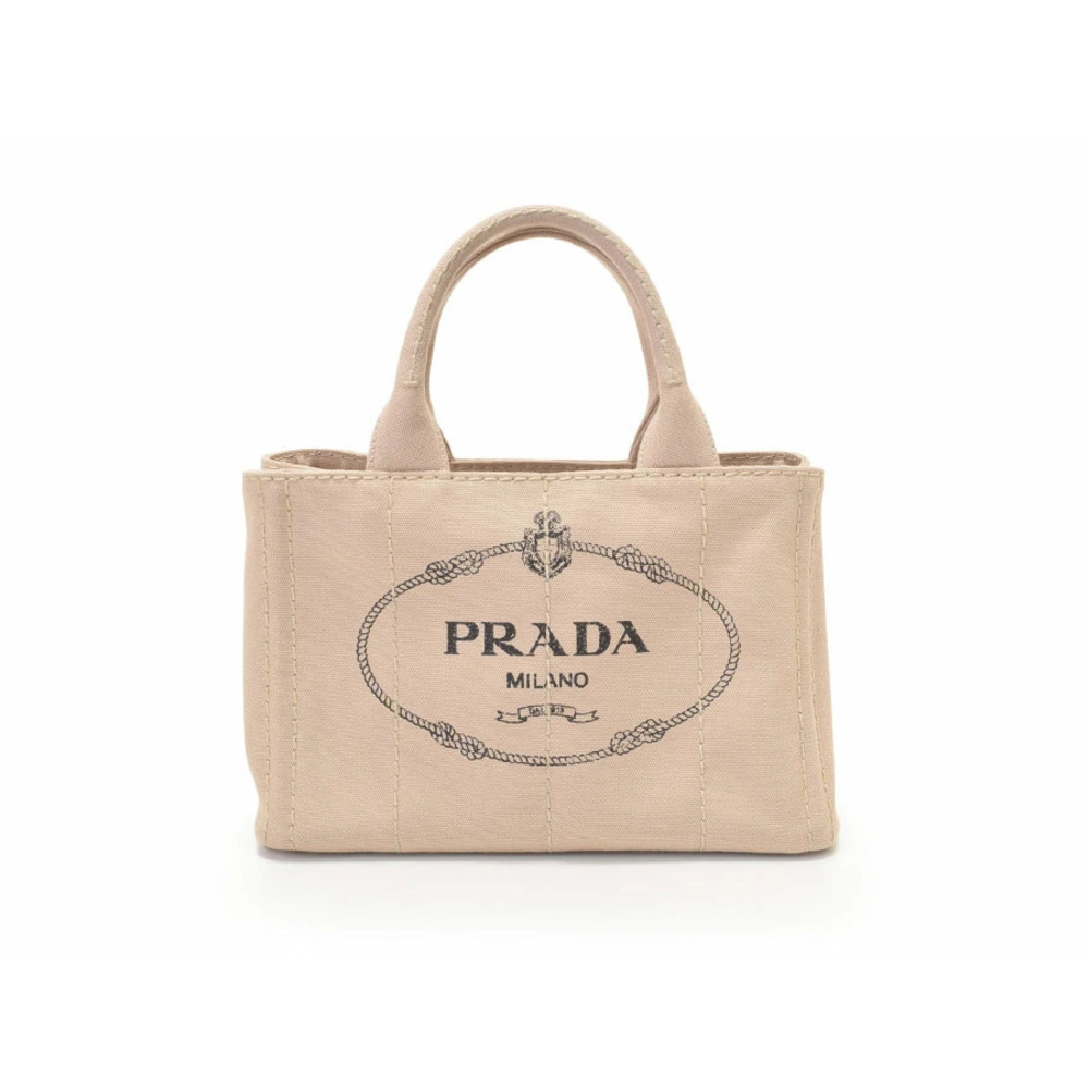 Prada Canapa 2way Canvas Beige Strap